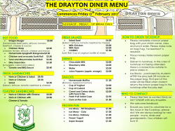 THE DRAYTON DINER MENU