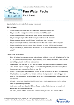 Fun Water Facts - Nutrition Australia