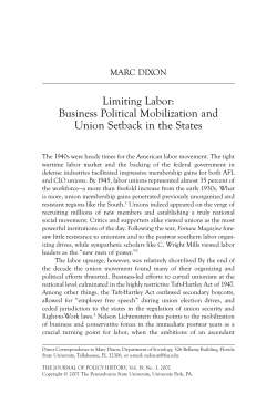 Limiting Labor: Business Political Mobilization and Union Setback in