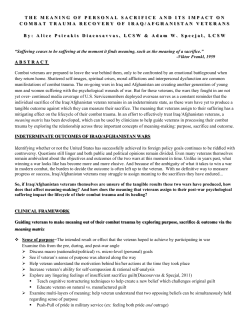 THE MEANING OF PERSONAL SACRIFICE AND ITS IMPACT ON