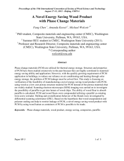 A Novel Energy Saving Wood Product with Phase Change Materials