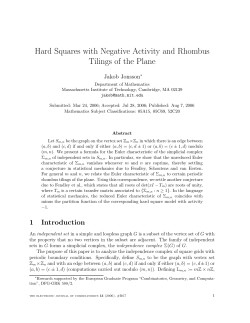 Hard Squares with Negative Activity and Rhombus Tilings of the Plane