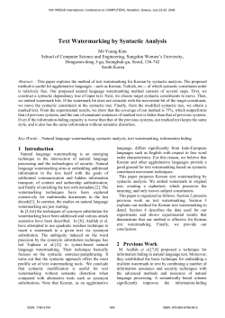 Text Watermarking by Syntactic Analysis