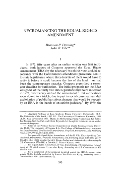 NECROMANCING THE EQUAL RIGHTS AMENDMENT