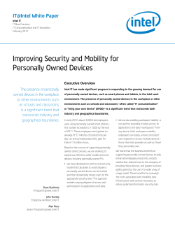 Improving Security and Mobility for Personally Owned Devices