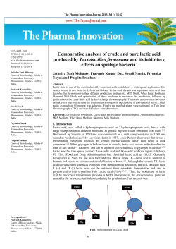 Comparative analysis of crude and pure lactic acid produced by