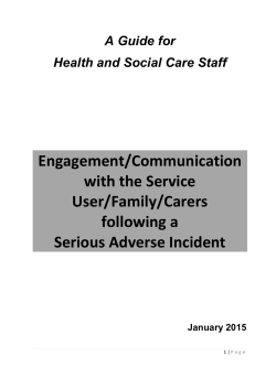 Guidance on communication following a serious adverse incident