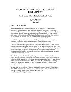 Energy Efficiency Equals Economic Development