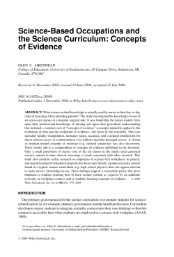 Science-based occupations and the science curriculum: Concepts of