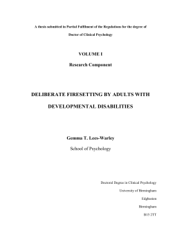 Deliberate firesetting by adults with developmental disabilities