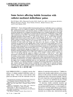 Some factors affecting bubble formation with catheter