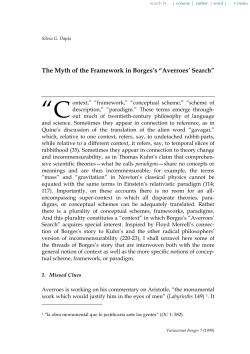The Myth of the Framework in Borges`s &ldquo;Averroes