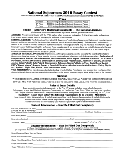 National Sojourners 2016 Essay Contest