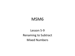 Lesson 5-9 Renaming to Subtract Mixed Numbers