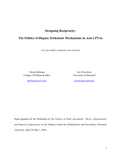 The Politics of Dispute Settlement Mechanisms in Asia`s PTAs