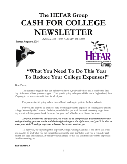 cash for college newsletter