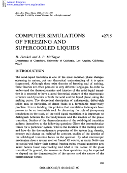 computer simulations of freezing and supercooled liquids