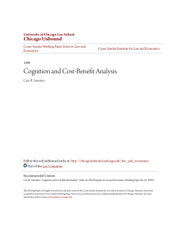 Cognition and Cost-Benefit Analysis - Chicago Unbound