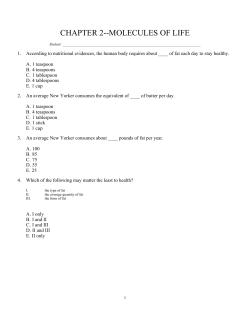 CHAPTER 2--MOLECULES OF LIFE