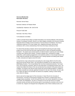 Honorary Membership Nomination Narrative