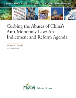 Curbing the Abuses of China`s Anti-Monopoly