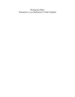 Writing the Other: Humanism versus Barbarism in Tudor England