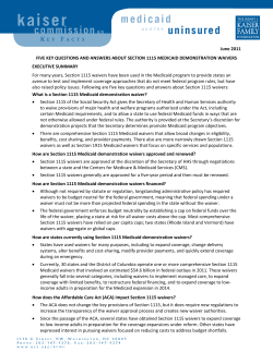 Five Key Questions And Answers About Section 1115 Medicaid