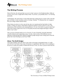 The Writing Process - The University of Texas at Dallas