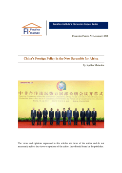 China`s Foreign Policy in the New Scramble for Africa
