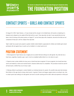 THE FOUNDATION POSITION - Women`s Sports Foundation