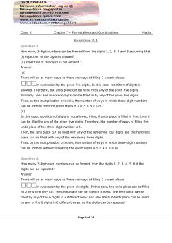 Chapter 7 Permutations and Combinations