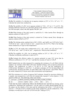 Universidade Federal do Paran&aacute; 21.22a The mobility of a chloride