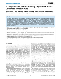 A Template-Free, Ultra-Adsorbing, High Surface Area Carbonate