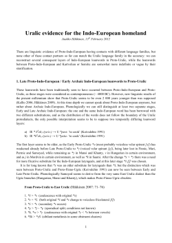 Uralic evidence for the Indo