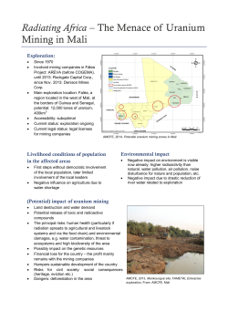 The Menace of Uranium Mining in Mali