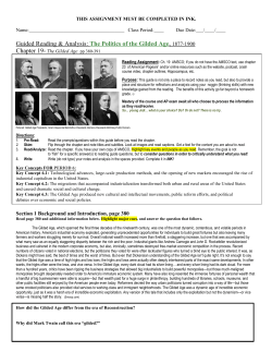 The Politics of the Gilded Age, 1877-1900