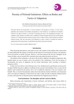 Porosity of Prisional Institutions: Effects on Bodies and Tactics of