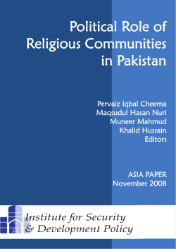 Political Role of Religious Communities in Pakistan