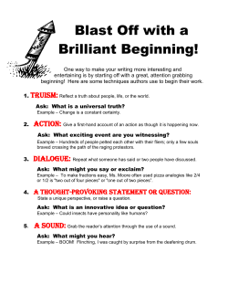 Blast Off with a Brilliant Beginning
