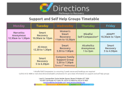 Support and Self Help Groups Timetable