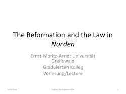 The Reformation and the Law in Norden