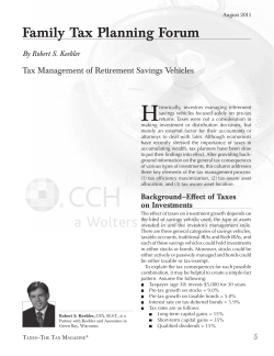 Tax Management of Retirement Savings Vehicles