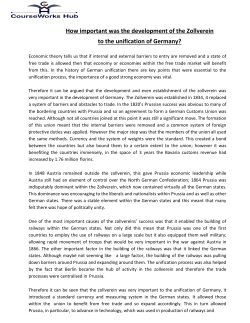 How important was the development of the Zollverein to