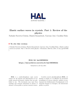 Elastic surface waves in crystals. Part 1: Review of the physics