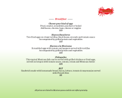 Breakfast / Lunch Menu