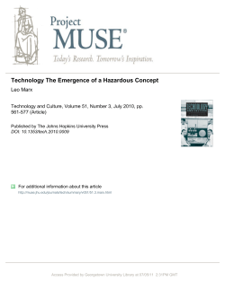 Technology The Emergence of a Hazardous Concept