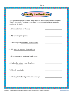 Identify the Predicate