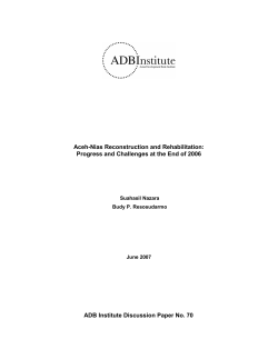 Aceh-Nias Reconstruction and Rehabilitation