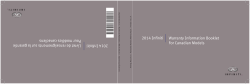 2014 Infiniti All Models Warranty Information Booklet