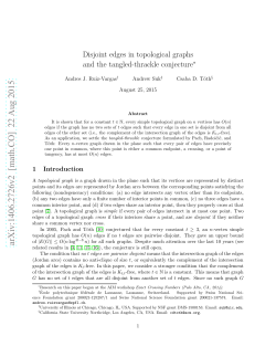 Disjoint edges in topological graphs and the tangled